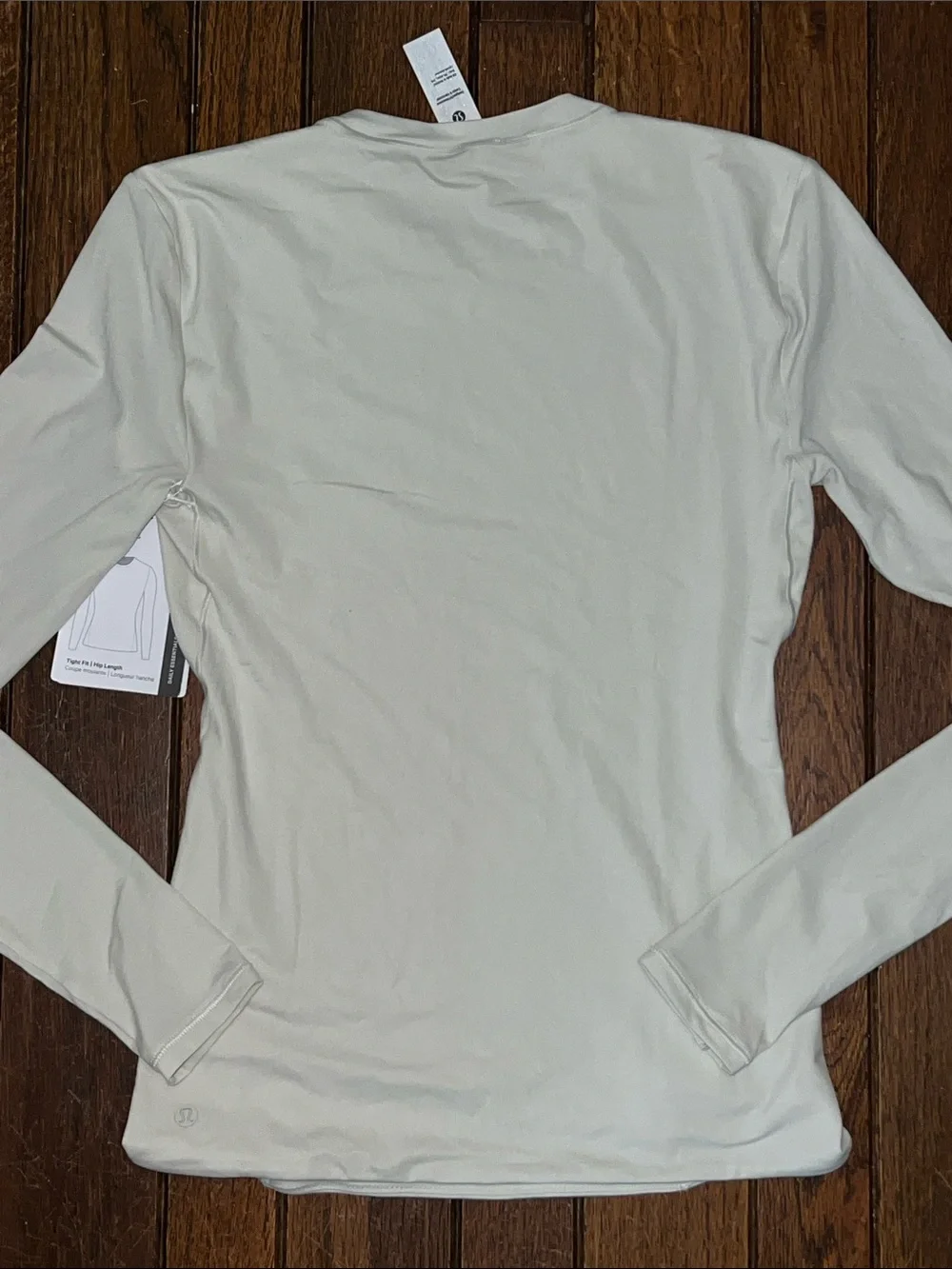 Lululemon Bone Cream Nulu Crewneck Long Sleeve Tee Shirt Size XS NWT